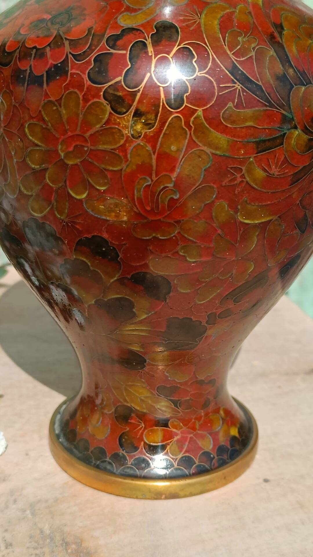 Cloisonné metal vase