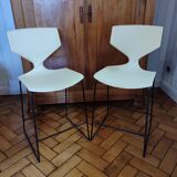 Set of 2 very comfortable designer bar stools / high chairs - tonon brand