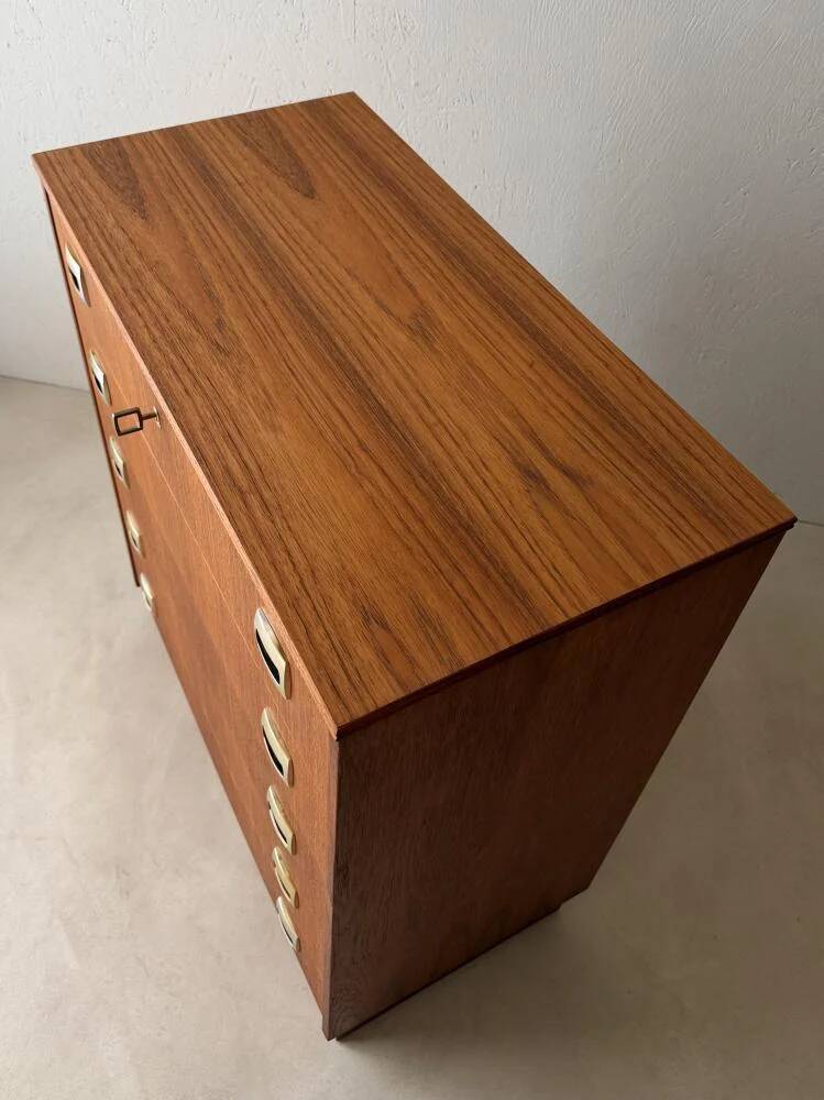 Swedish mid-century chest of drawers teak five drawers