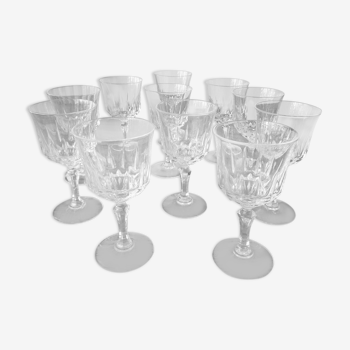 11 crystal wine glasses