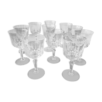 11 crystal wine glasses