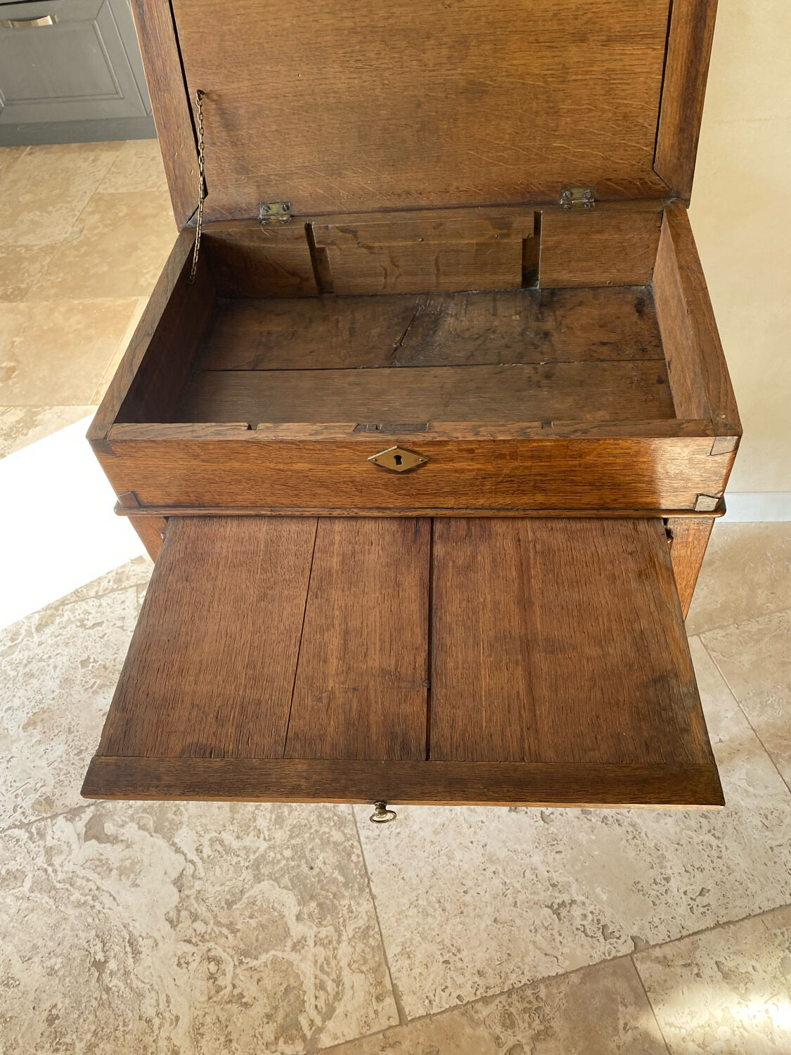 Commode écritoire chêne début 19 e