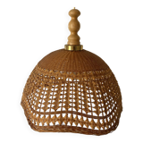 Hanging rattan lampshade