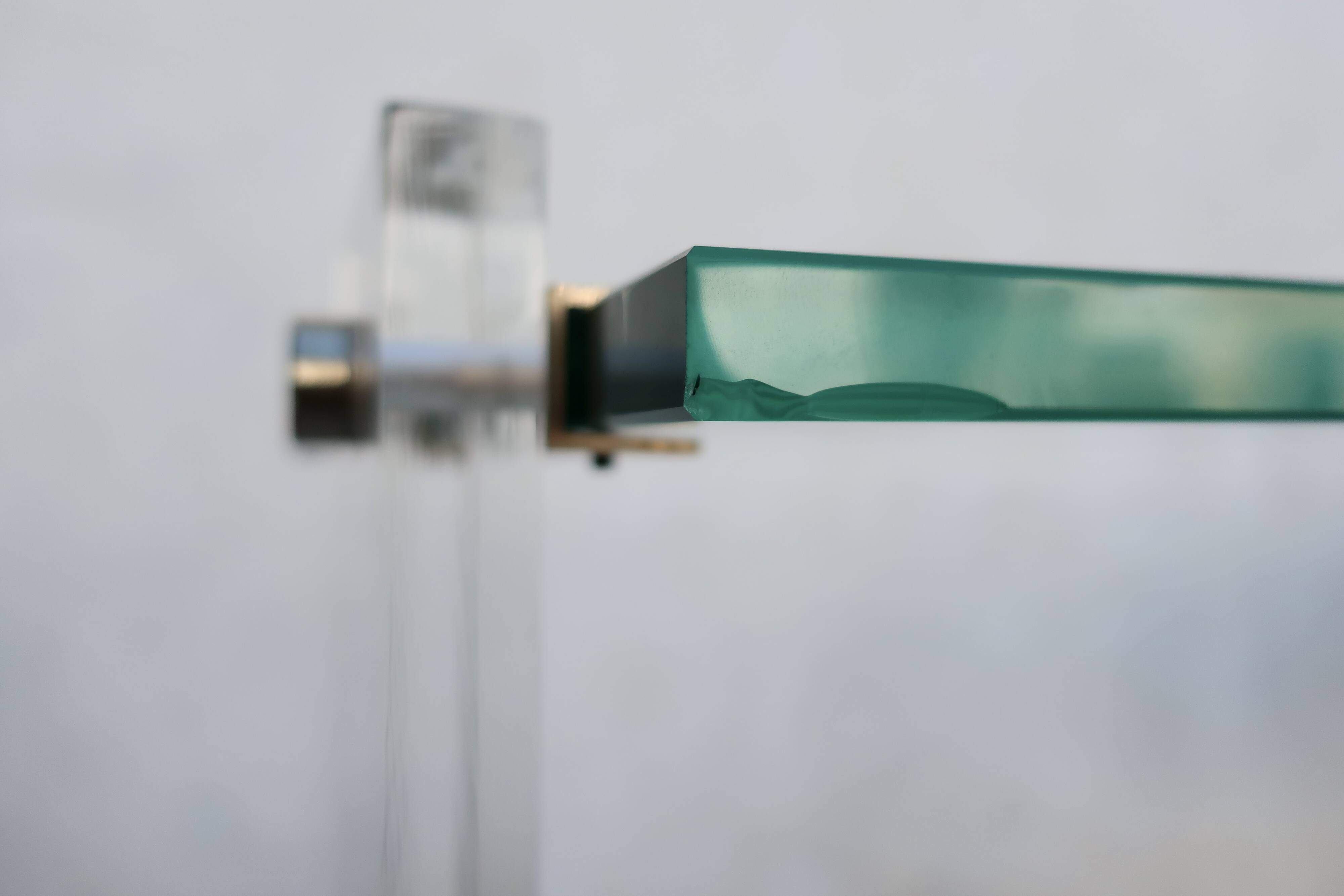 Console Design Marais International Glass and Plexiglas, circa 1980