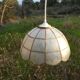 Suspension of old lampshade in mother-of-pearl and brass