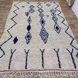Azilal Vintage Rug 276x180 cm - Blue Geometric Patterns