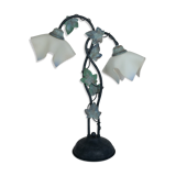 Table lamp in metal and frosted glass by Jean-Pierre Ryckaert, collection "Louisiane" 60's