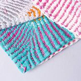 Vintage kantha "Bengal Chevron" pastels