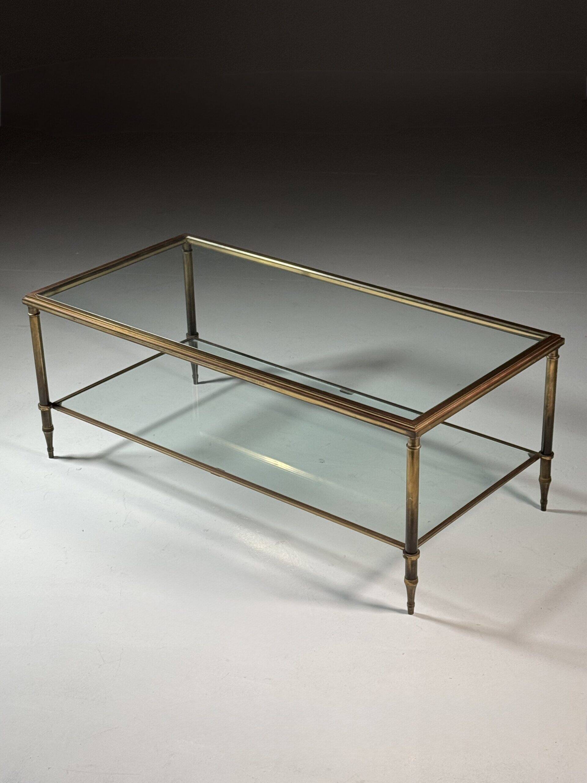 Mid-century glass coffee table