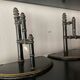 Pair of small wall-mounted consoles, late 19th century.