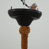 Vintage soft pink marbled glass Art Deco design pendant lamp