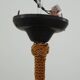 Vintage soft pink marbled glass Art Deco design pendant lamp
