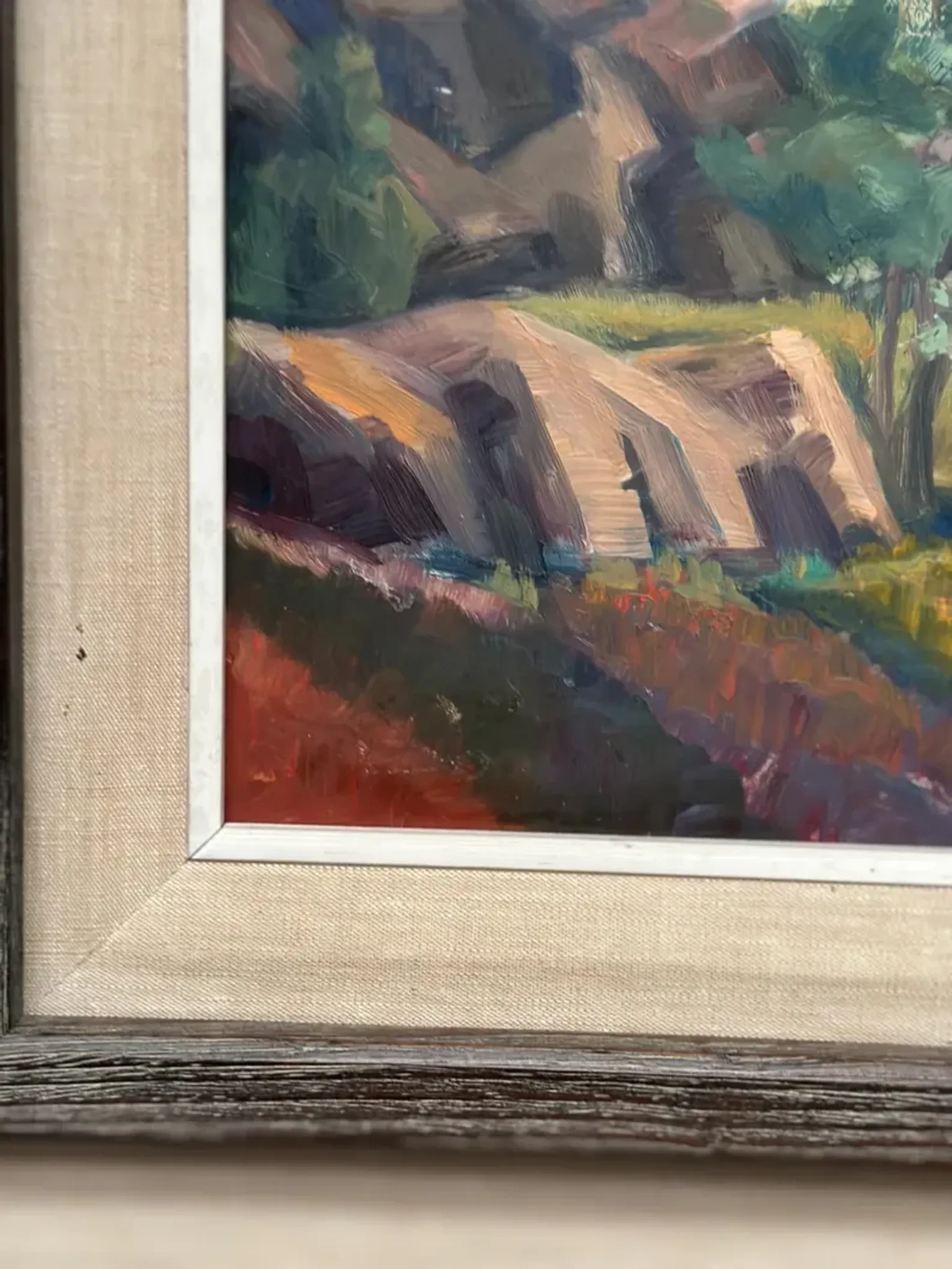 Original Swedish Oil on Panel – "Landscape" by Gunnar Munther – Signed – Vintage and Framed – 64 × 38 cm (25.2" × 15")