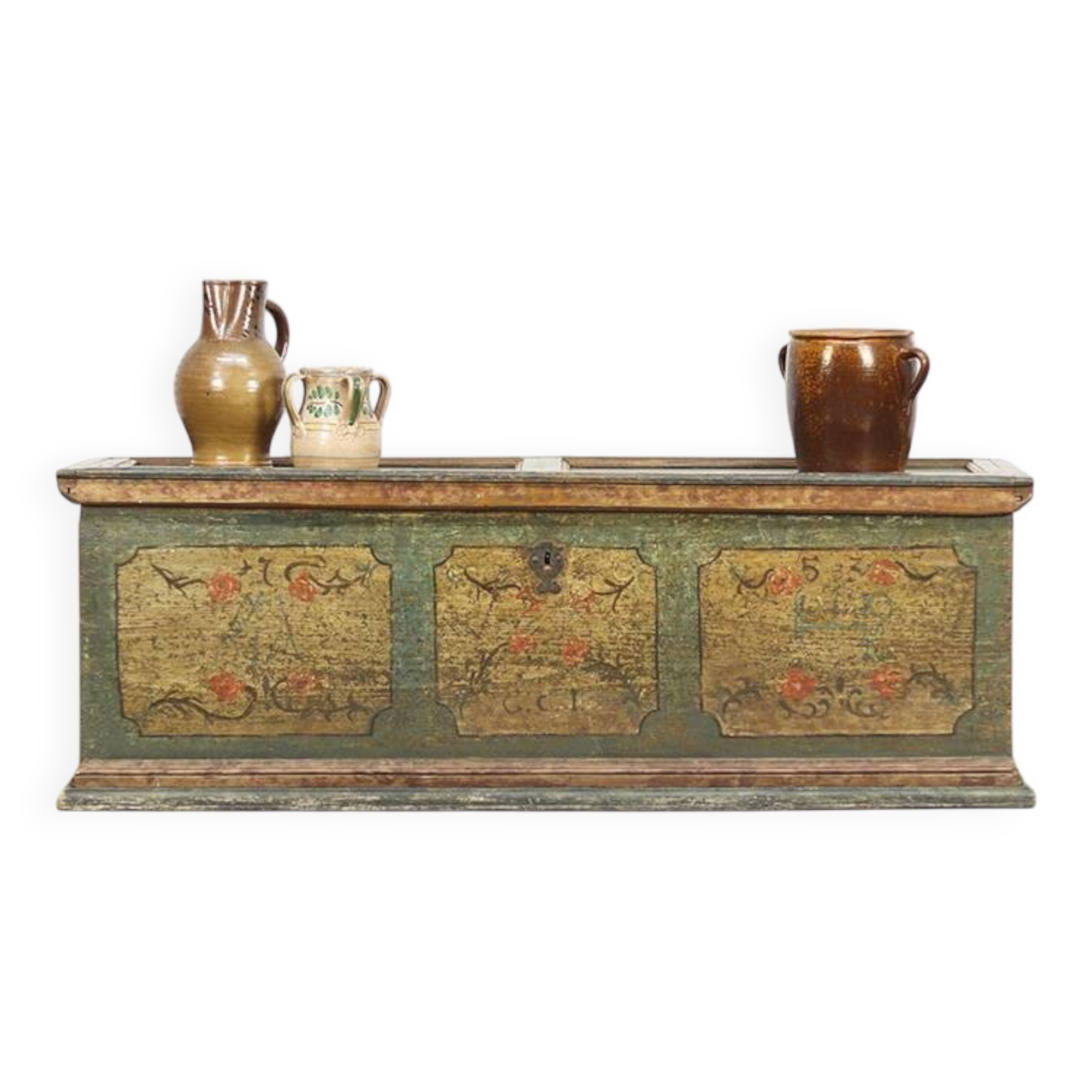 Painted folk art bridal chest 1753