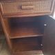 Vintage Wooden Desk and Wall Shelf Set with Rattan – Juncosa