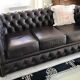 Canapé Chesterfield chocolat 3 places