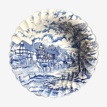 English earthenware bowl MYOTT Royal Mail white and blue