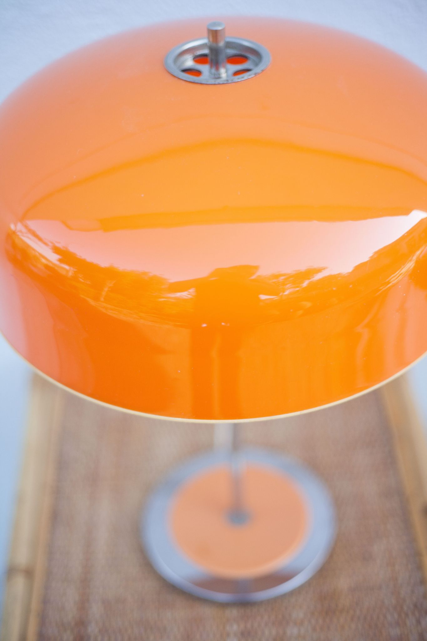 Pair of orange mushroom lamp, bedside lamp, vintage lamp, retro, seventies