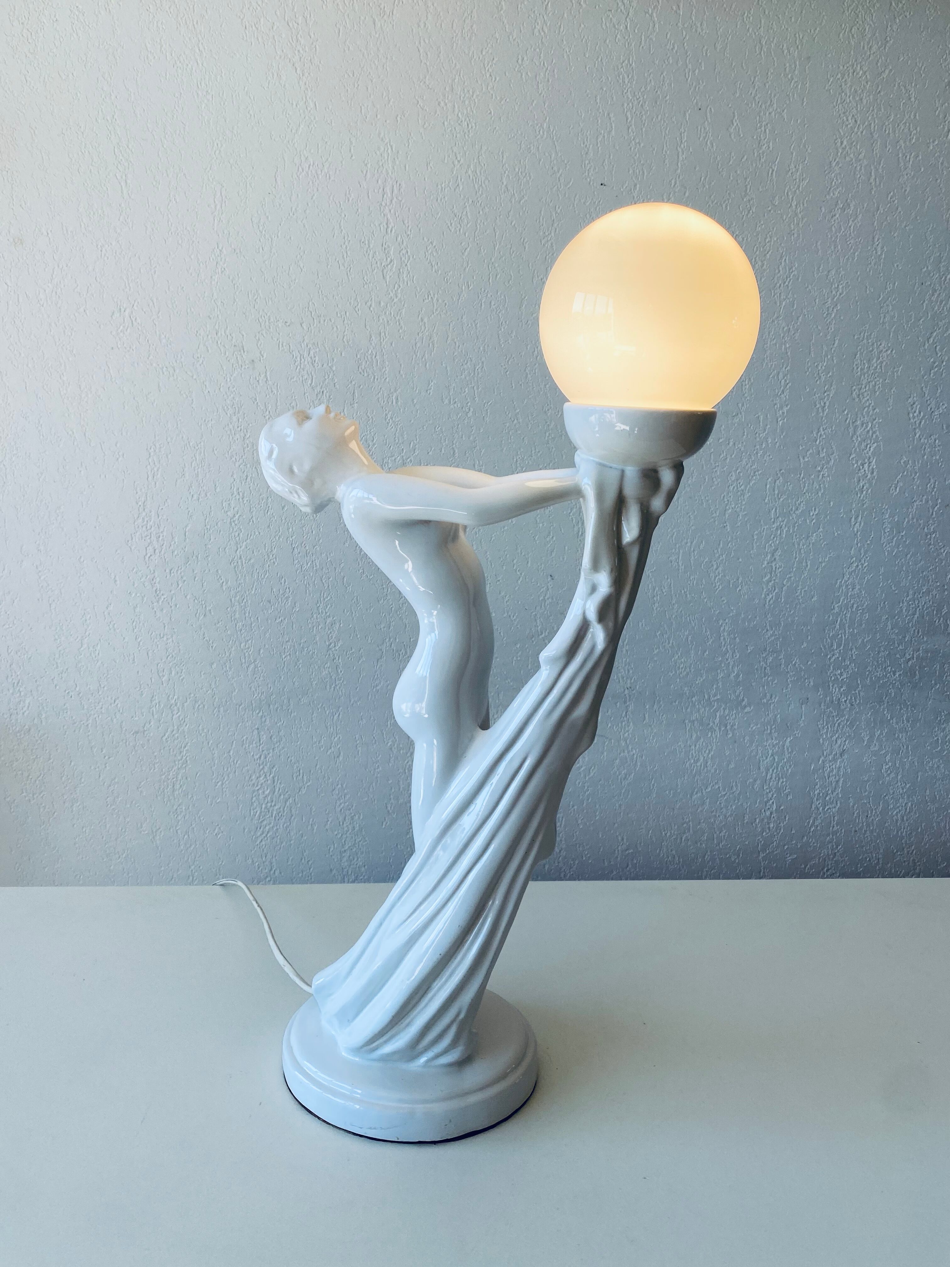 Ceramic naked dancer lamp