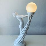 Lampe danseuse nue en céramique