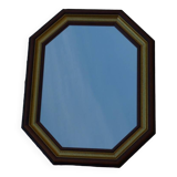 Octagonal mirror in solid cherry wood in 3 colors which can be placed in the desired direction