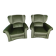 Vintage armchair in light green fabric from the 70s