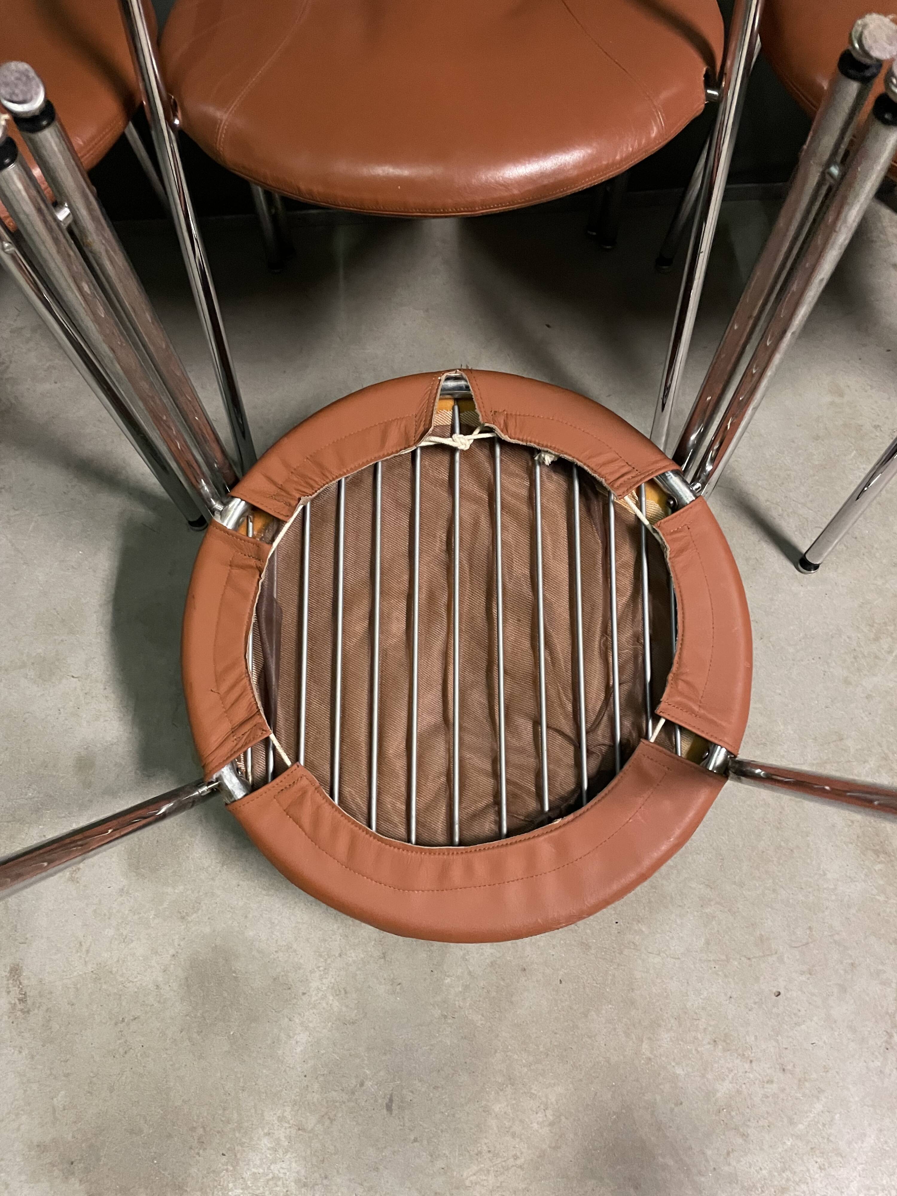 Set of 4 Italian designer chairs 1970's