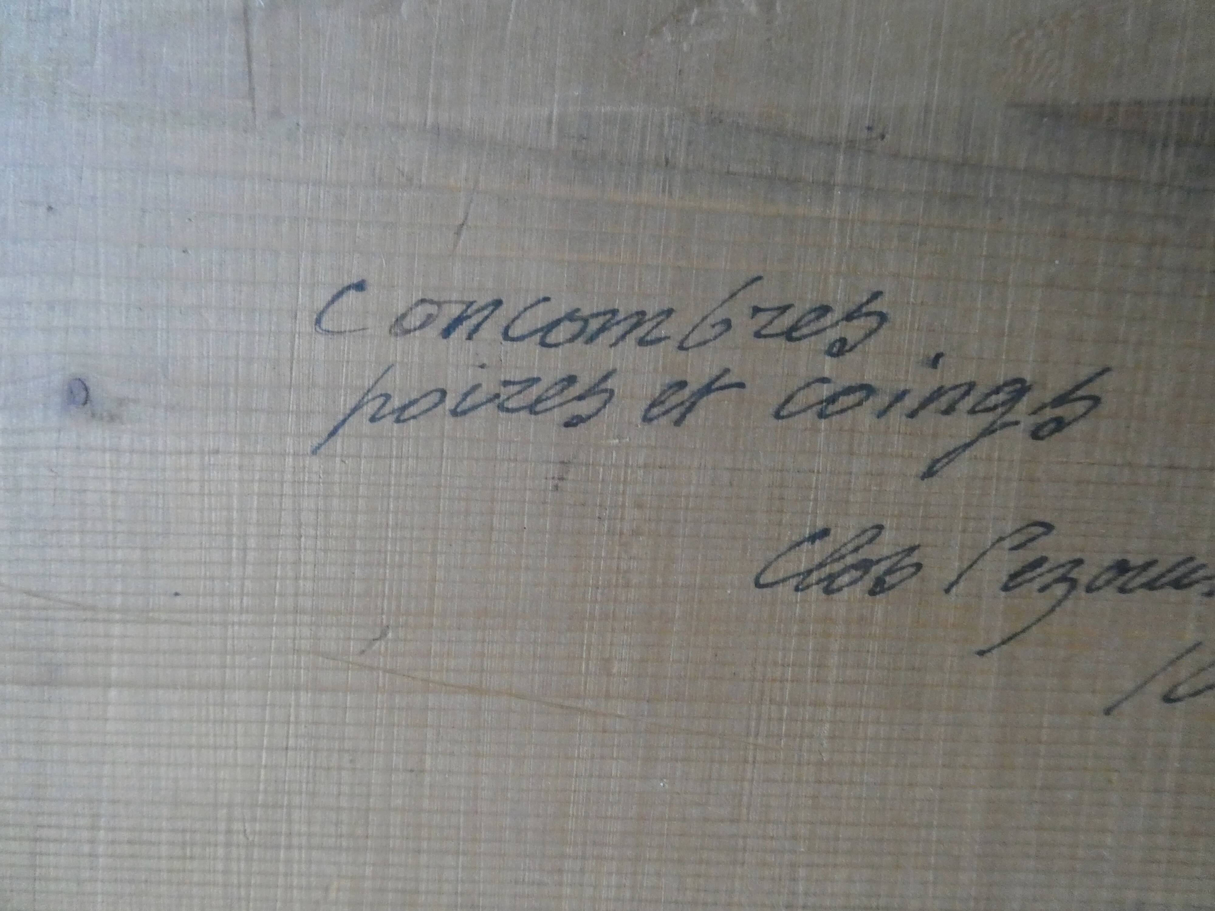 Oil on panel, still life with fruit, signed, 1930s