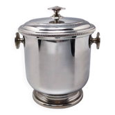 1960s Stunning ice bucket in stainless steel by Aldo Tura for Macabo