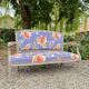 Louis xvi style grey lacquered wood sofa 19th century