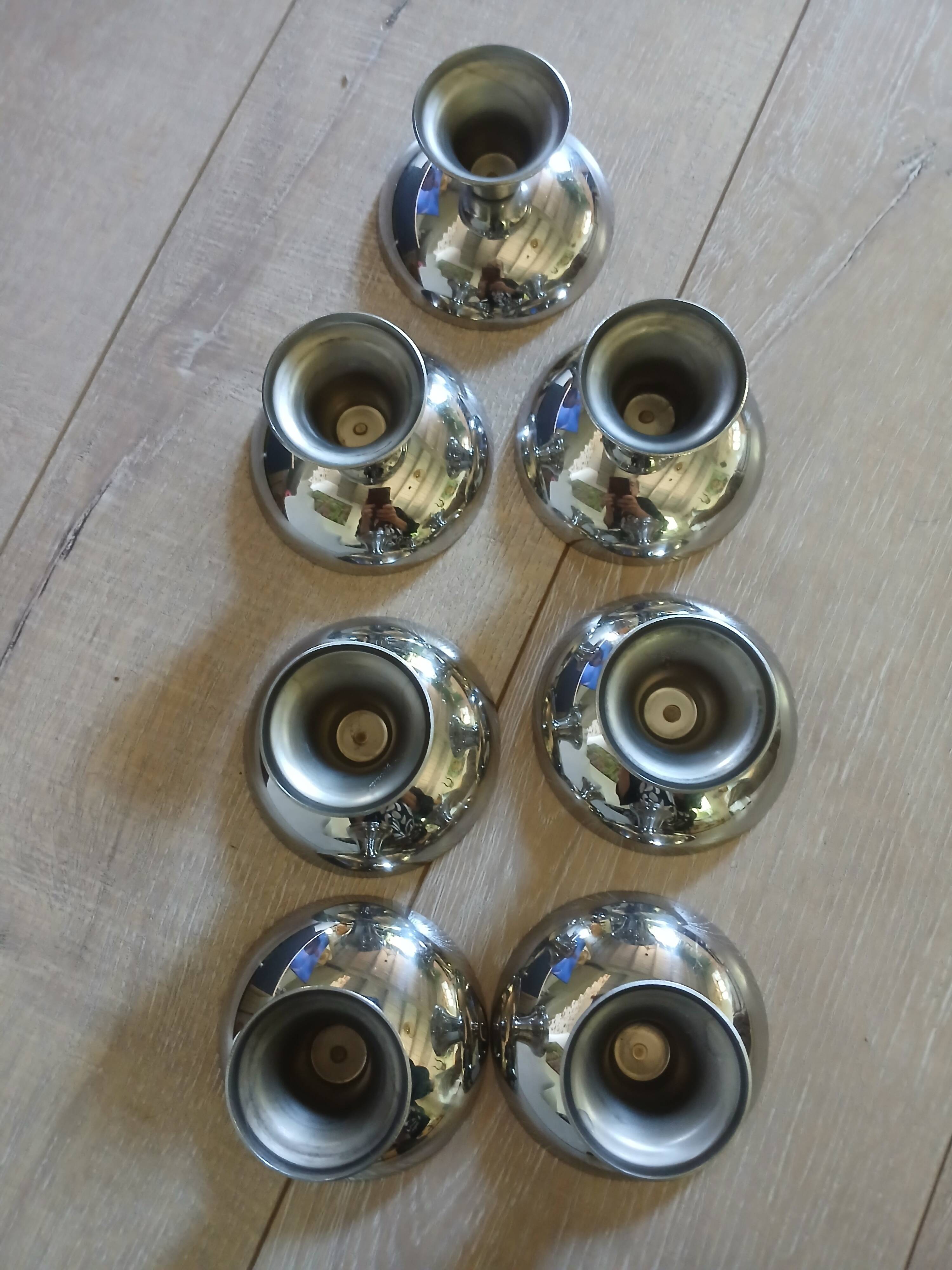 7 coupes à glace anciennes en inox