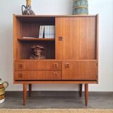 Sideboard, bookcase in teak veneer