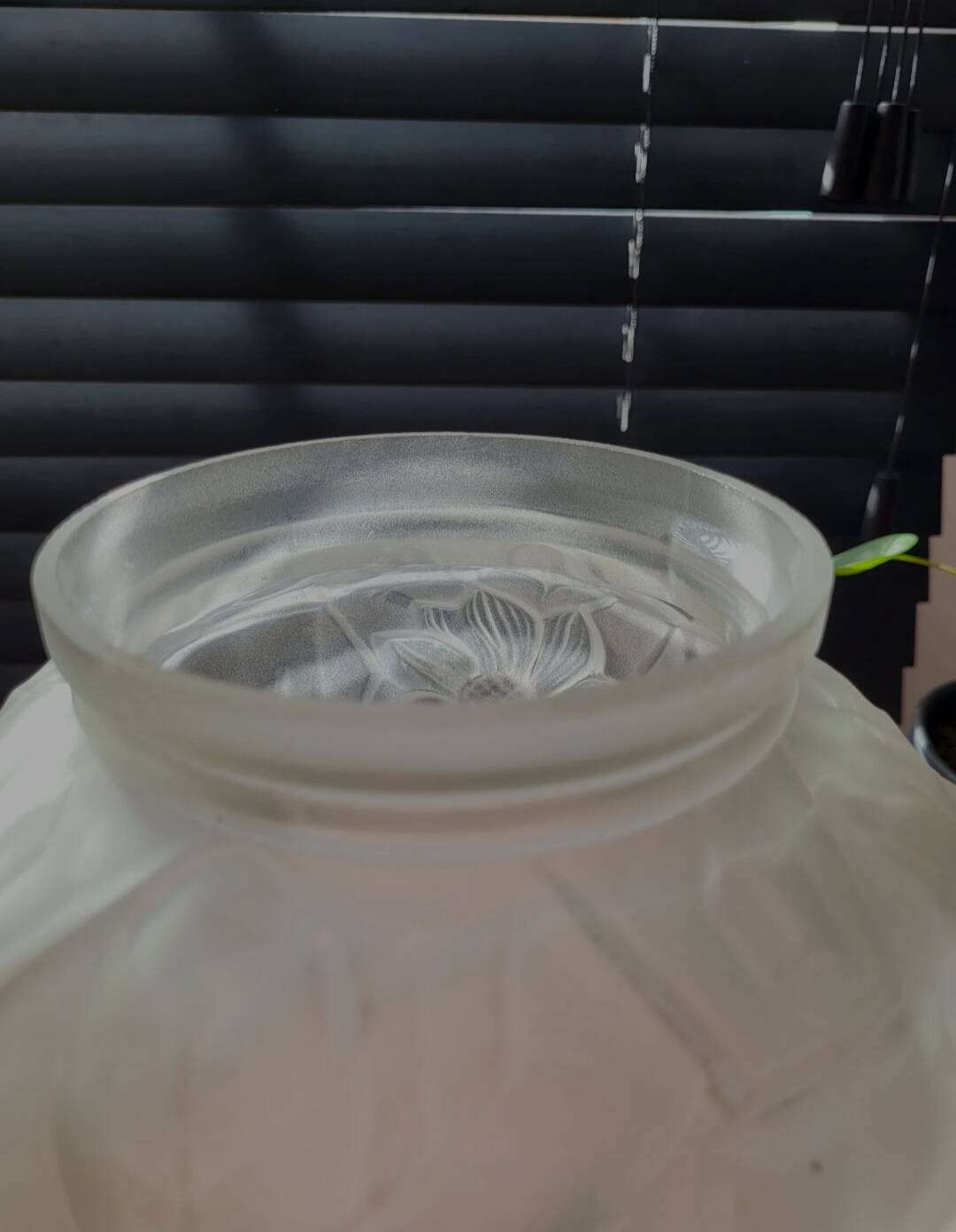 Vaas art déco en persglas givré avec décor floral, Frankrijk