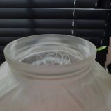 Vaas art déco en persglas givré avec décor floral, Frankrijk