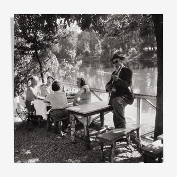 Photographie "Bords de Marne à Nogent" 1959  hommage à Willy Ronis   /   N&B   /   15 x 15