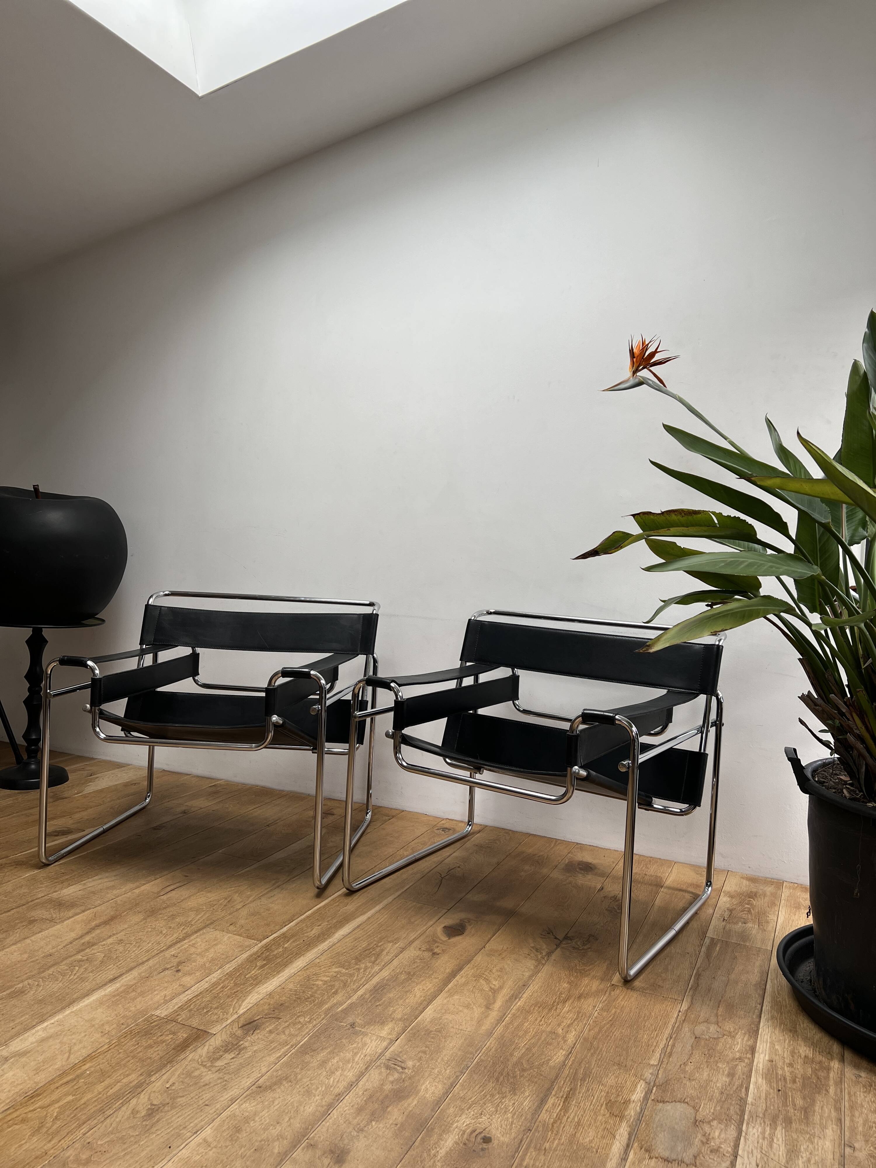 Paire de Fauteuils style Wassily MB50 Marcel Breuer