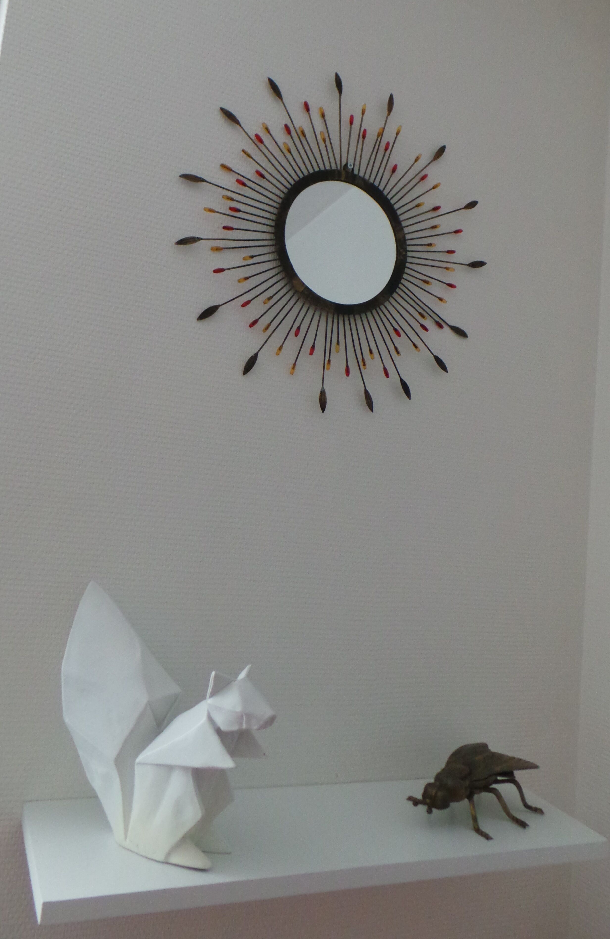Miroir soleil vintage, 45 x 45 cm