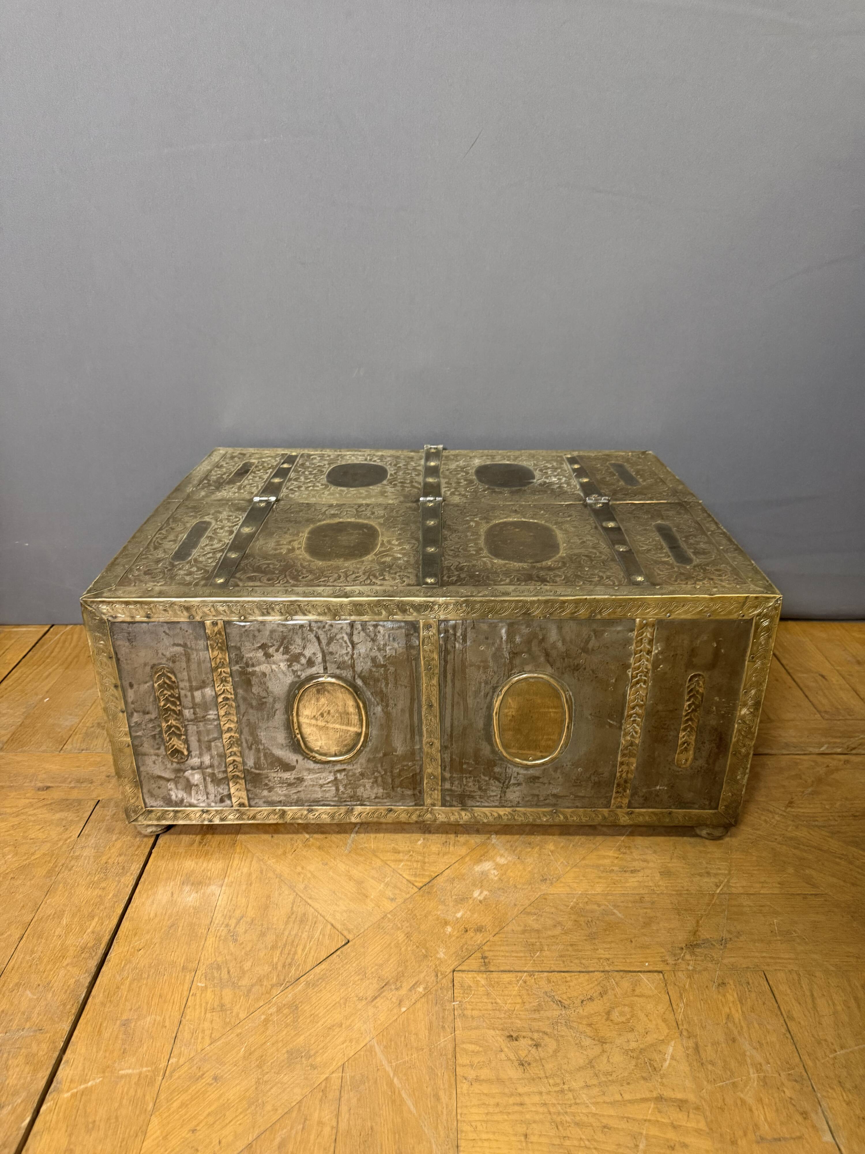Wood, Metal and Brass Chest
