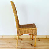 High back wicker chair