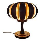 Very rare mid-century veneer table lamp, Denmark, 1960s