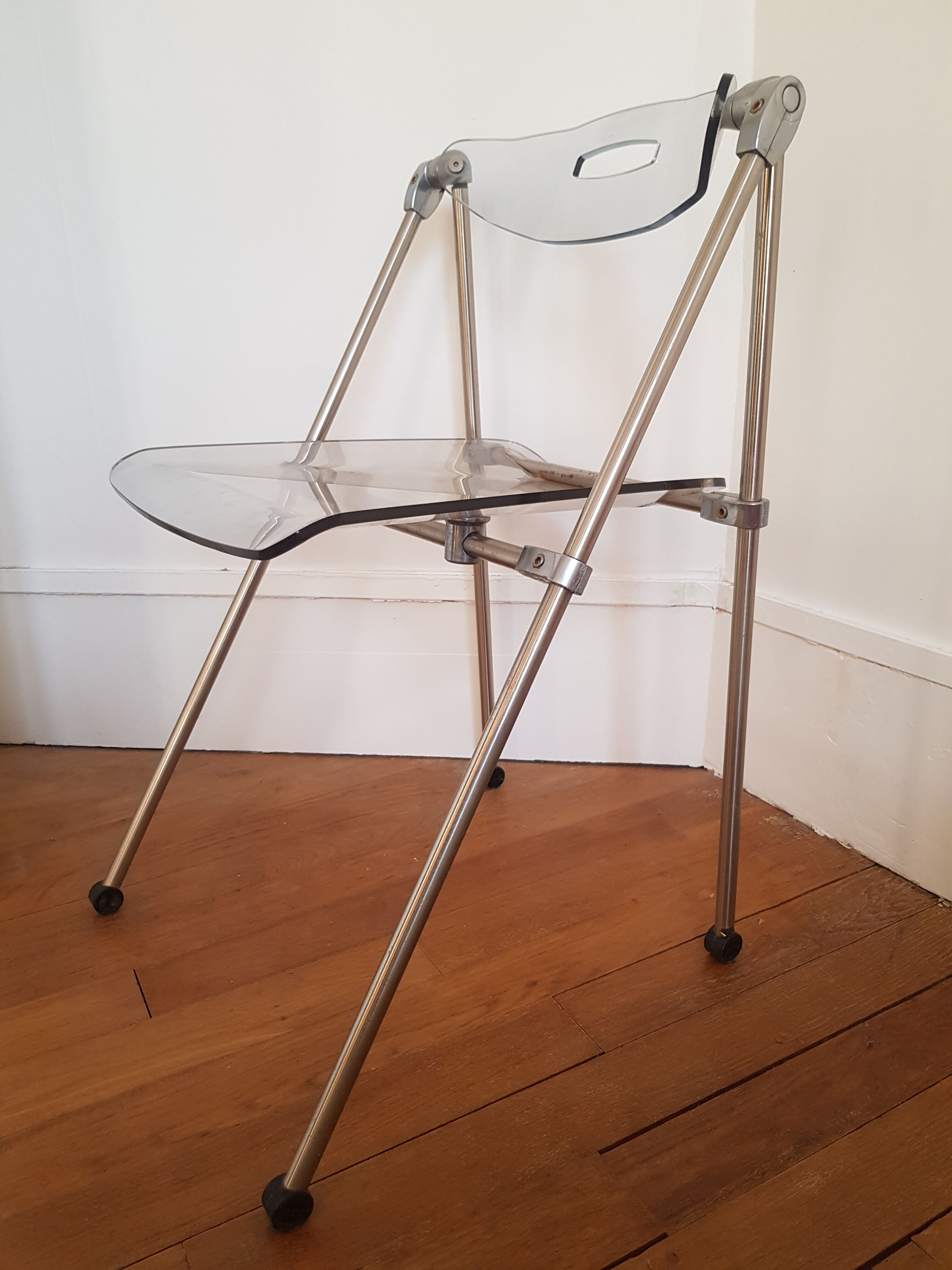 Vintage folding transparent chair