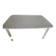 Glossy white table for dining room with white metal legs, in very good condition.