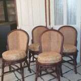 4 bamboo and cane chairs