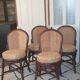 4 bamboo and cane chairs