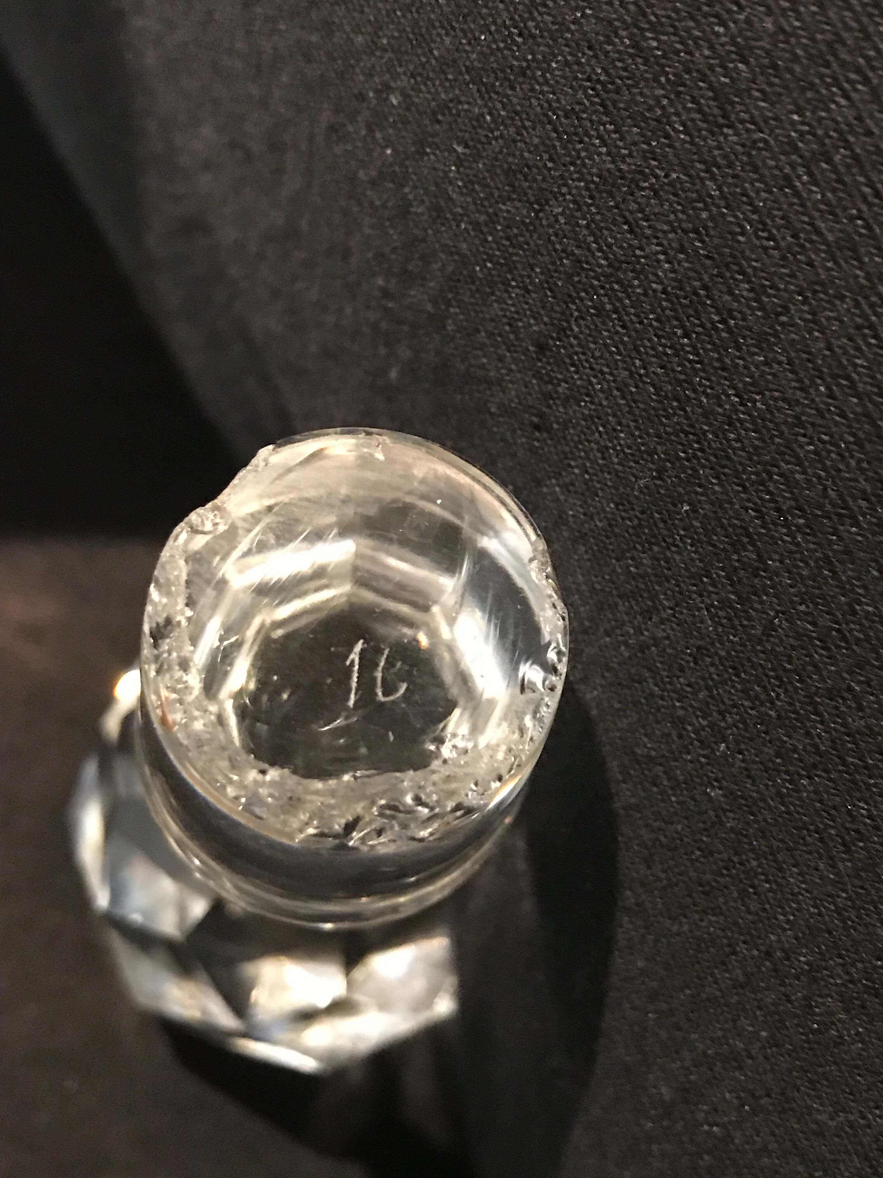 Pair of ancient carafes numbered Crystal Baccarat