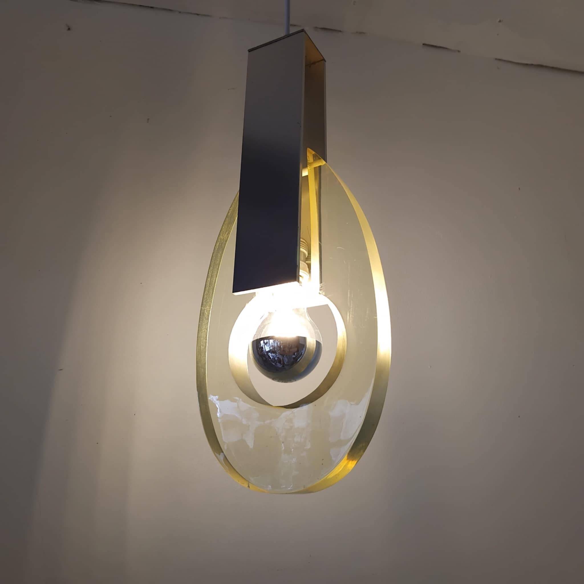60s/70s metal and resin pendant light