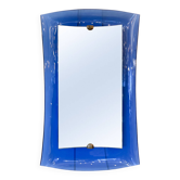 Miroir en verre bleu cobalt, Italie 1950