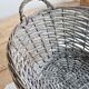 Grand panier vintage en osier tressé à doubles anses