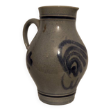 Blue and gray ceramic pitcher