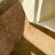 Vintage brown velvet armchair from the 1970s